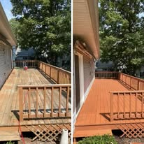 Deck Staining — before and after by Valentine Residential Services