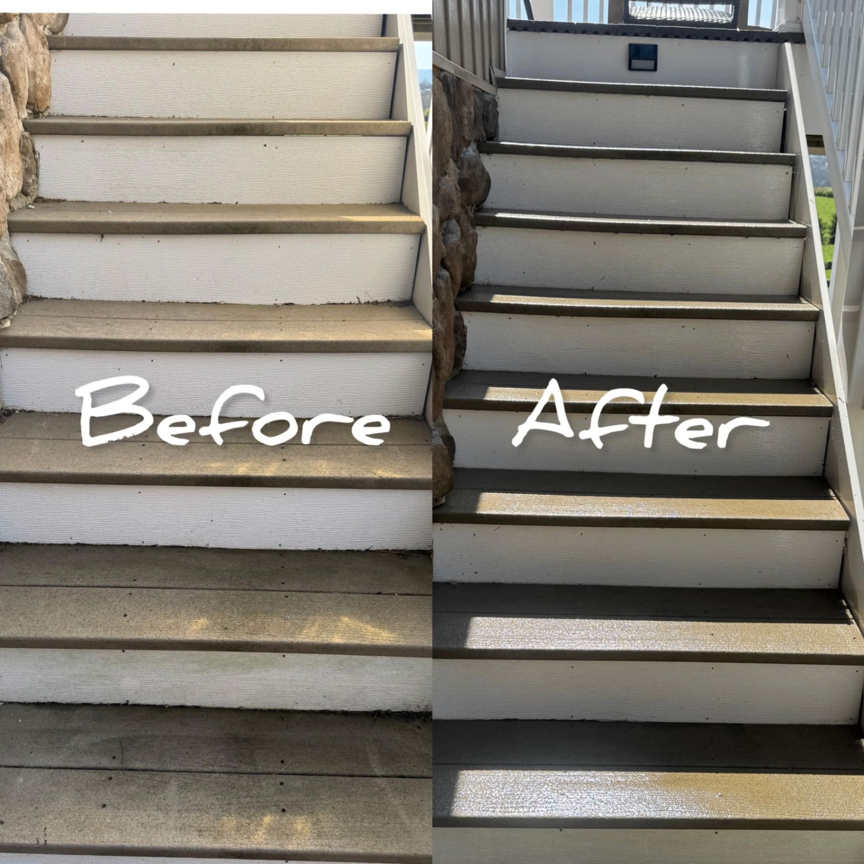Stair Restoration — before and after by Valentine Residential Services